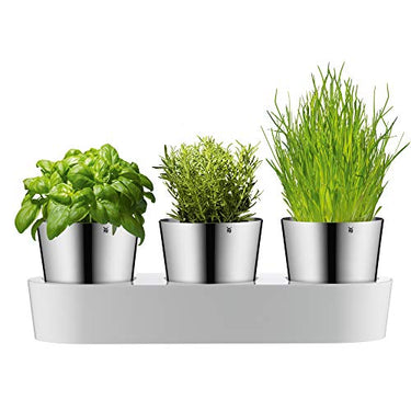 WMF Gourmet Kräutertopf mit Bewässerungssystem 3-teilig, Kräutergarten für die Küche, 36x 12,5X 12,5 cm, für frische Küchenkräuter, Blumentopf weiß im Sale